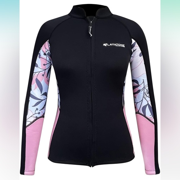 LayaTone NWOT WOMENS Wetsuit Jacket zip up Neoprene Swim Diving Surfing Canoein - Picture 1 of 13
